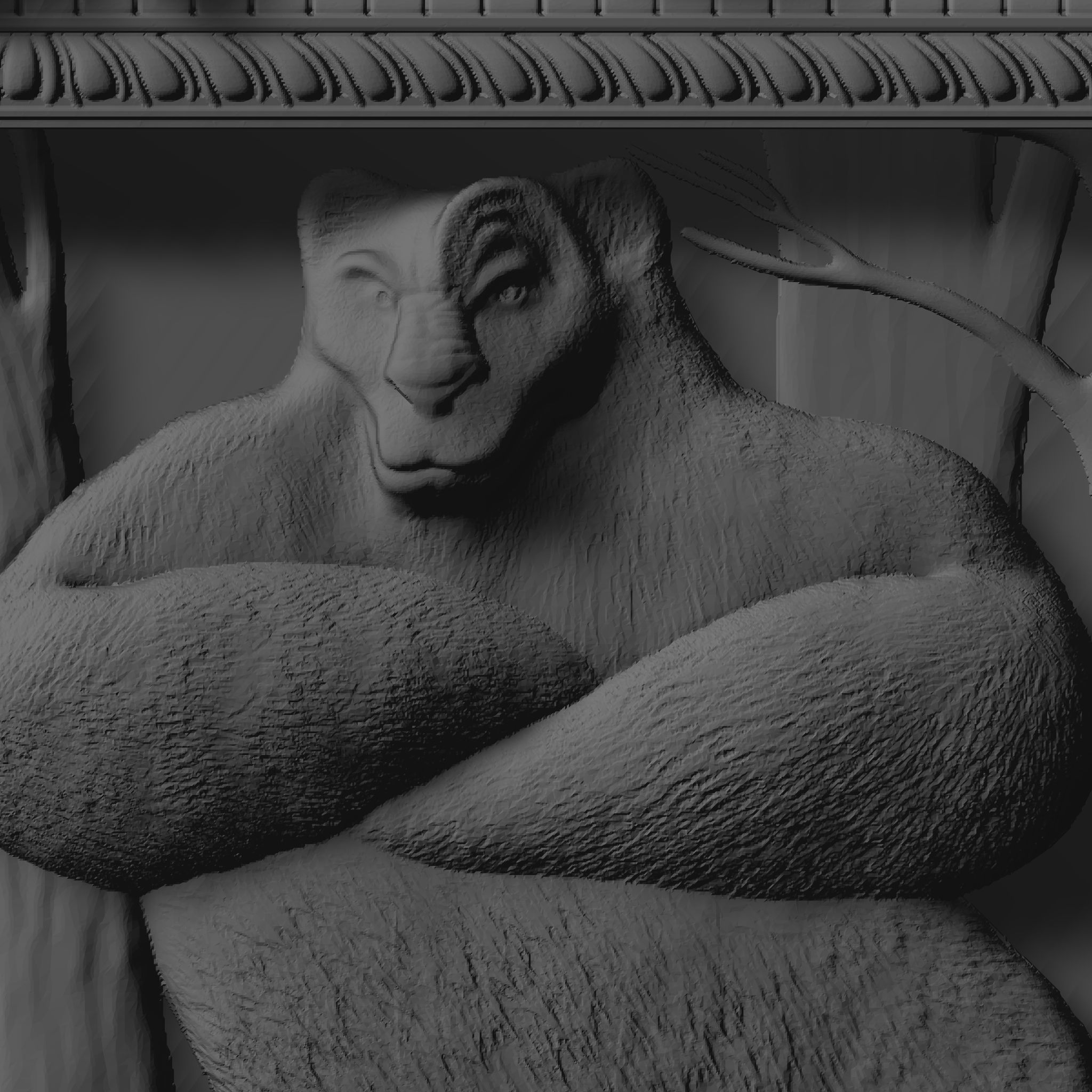 BEAR HUNTER RELIEF 3D model_4