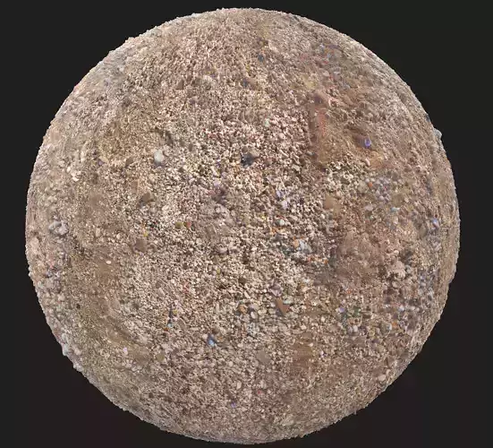 4K Photorealistic wet sand material with shells