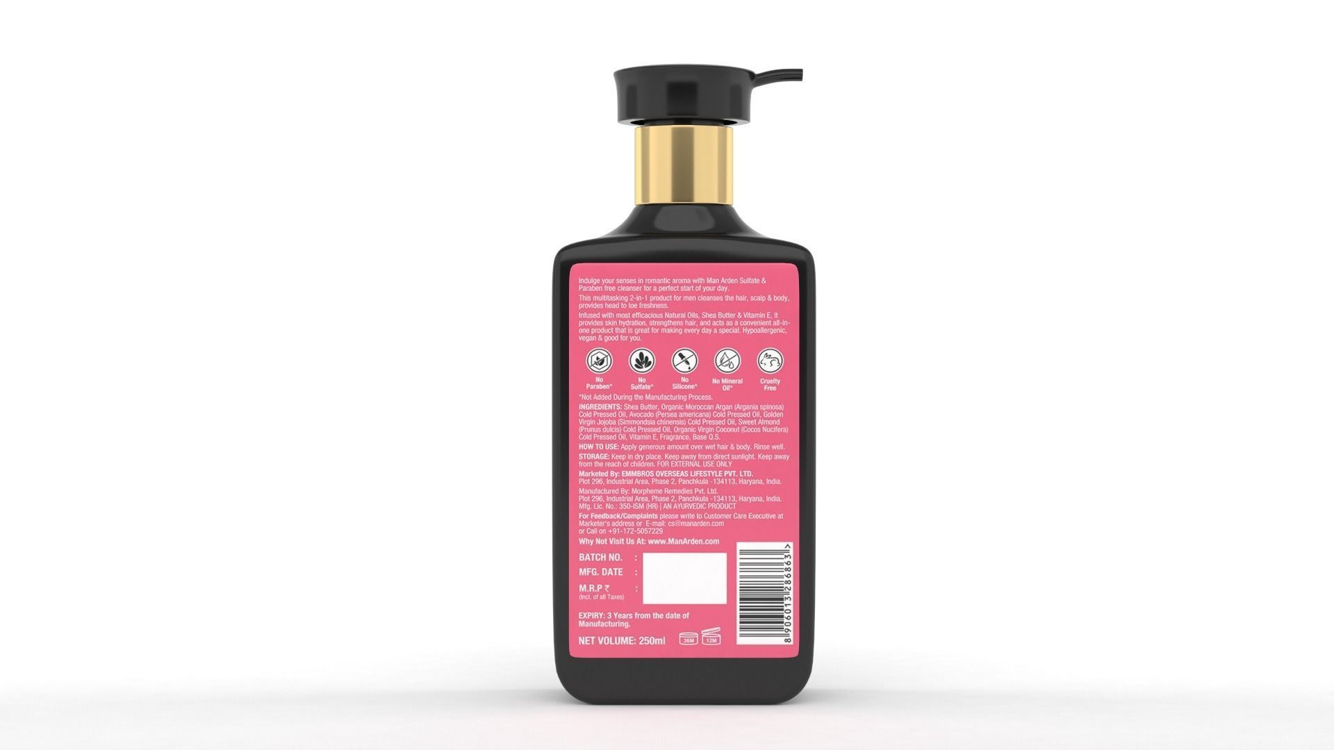 Man Arden Shampoo 3D model_5
