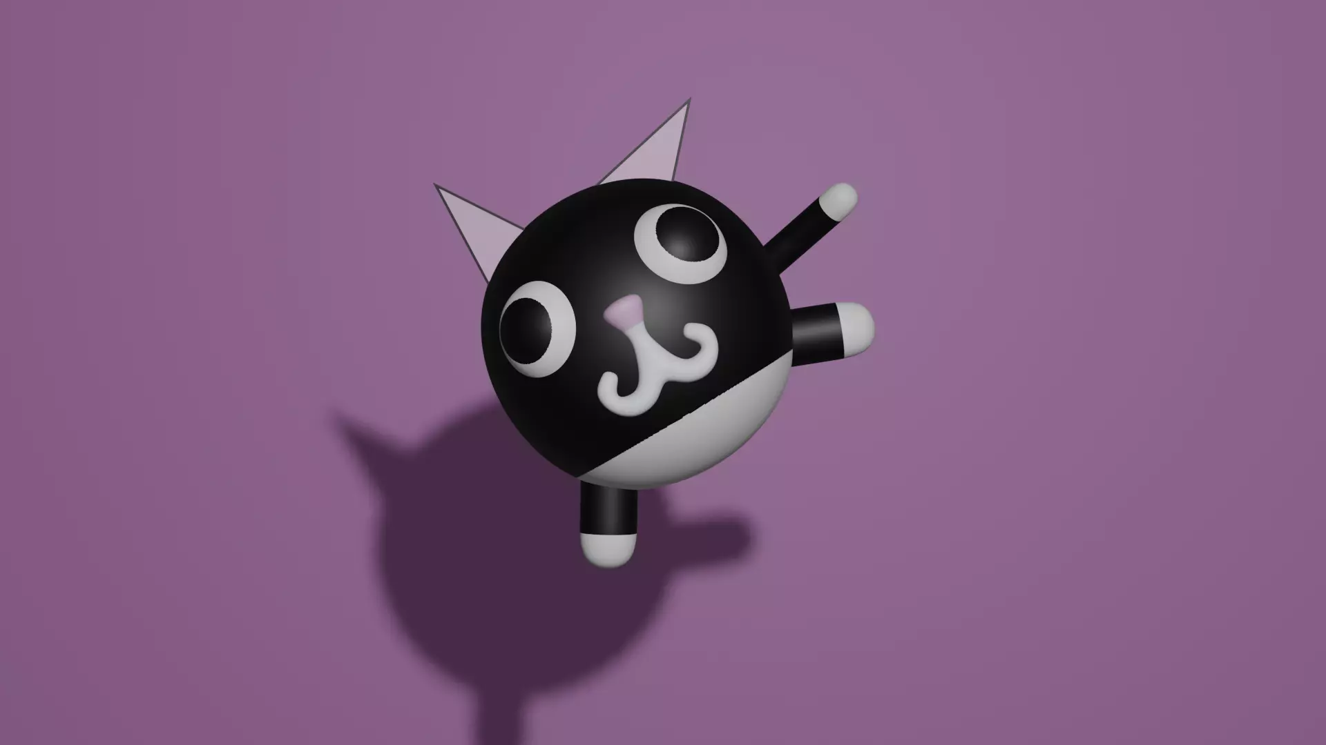 Ball Cat Blender Rigged Free 3D model