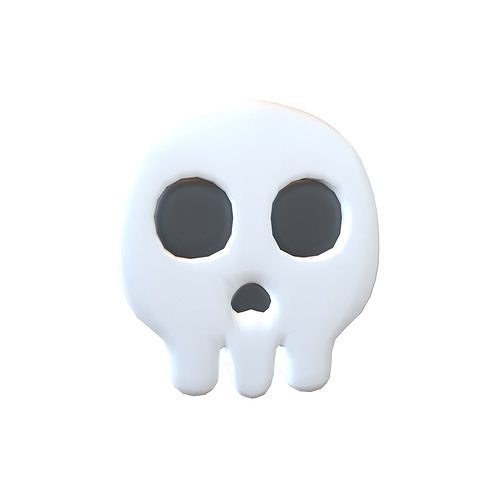 Twitter Version 14 Skull Emoji v1 001 Low-poly 3D model