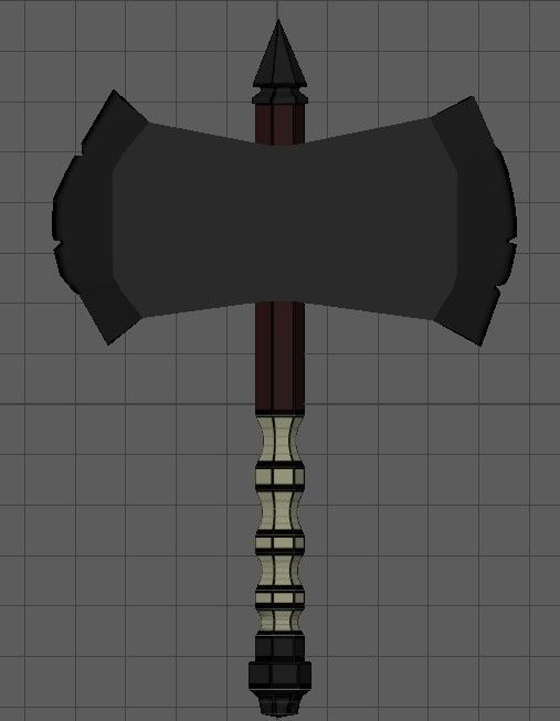 Double Sided Battle Axe Low-poly 3D model_1