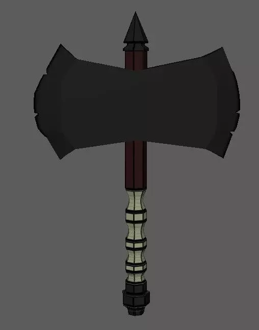 Double Sided Battle Axe Low-poly 3D model_0