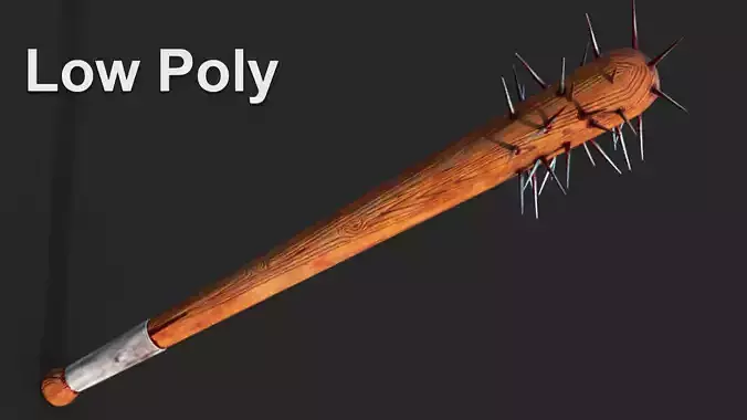 Low Poly Baseball with nails