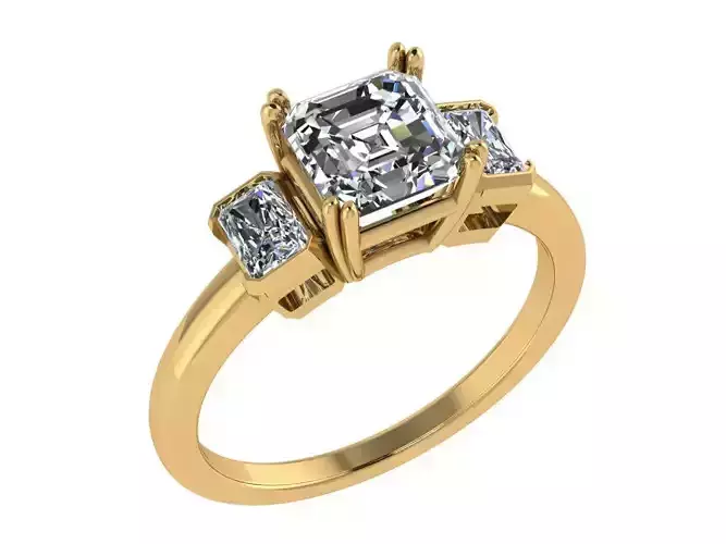 Ring193 princess cut diamond engagement ring gold