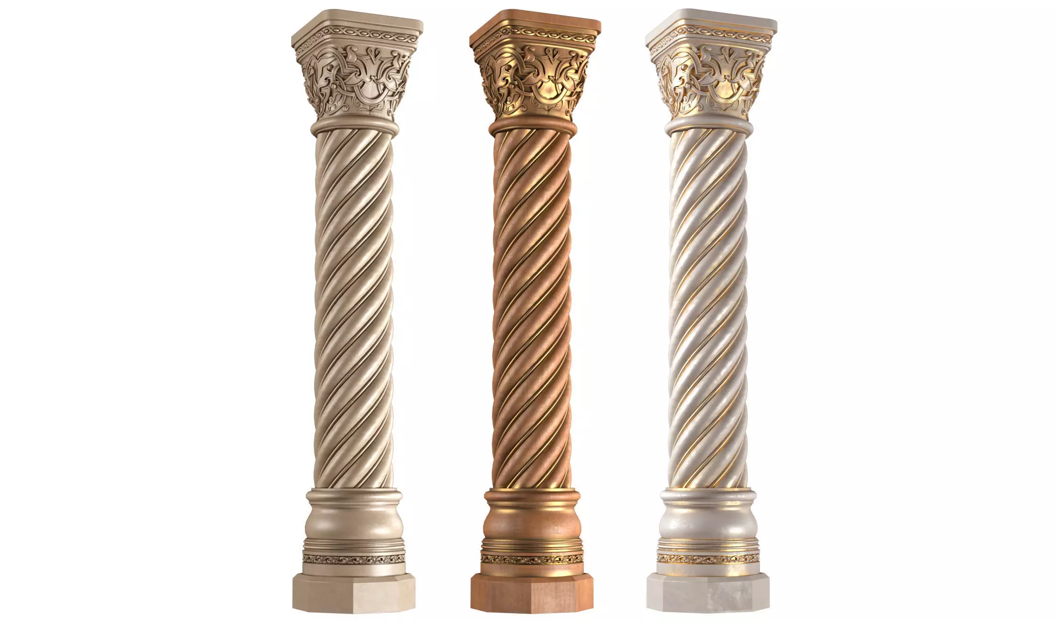 Spiral east column Spiral Arabic East Morocco Column 3D model_0