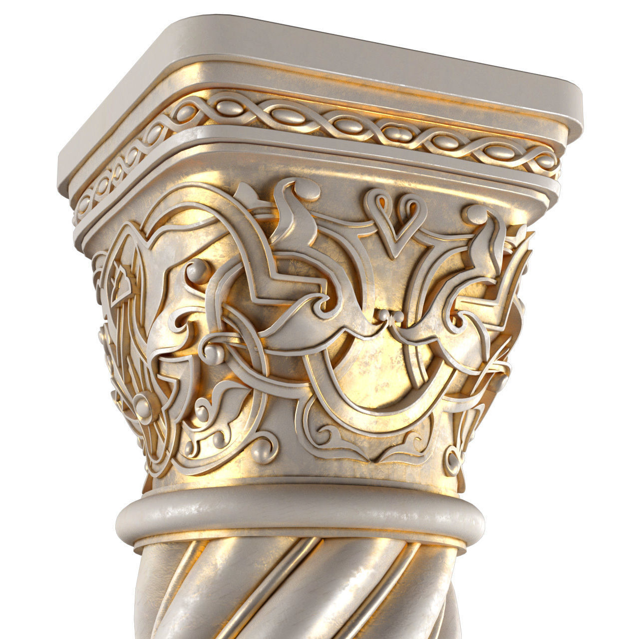 Spiral east column Spiral Arabic East Morocco Column 3D model_1