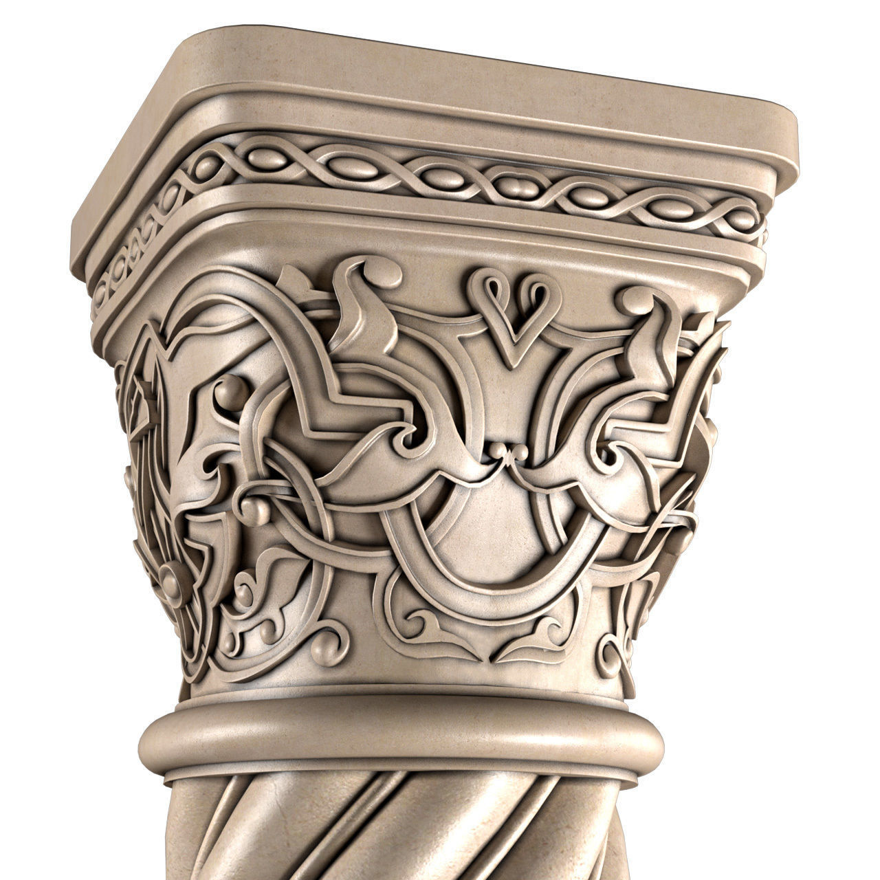 Spiral east column Spiral Arabic East Morocco Column 3D model_3