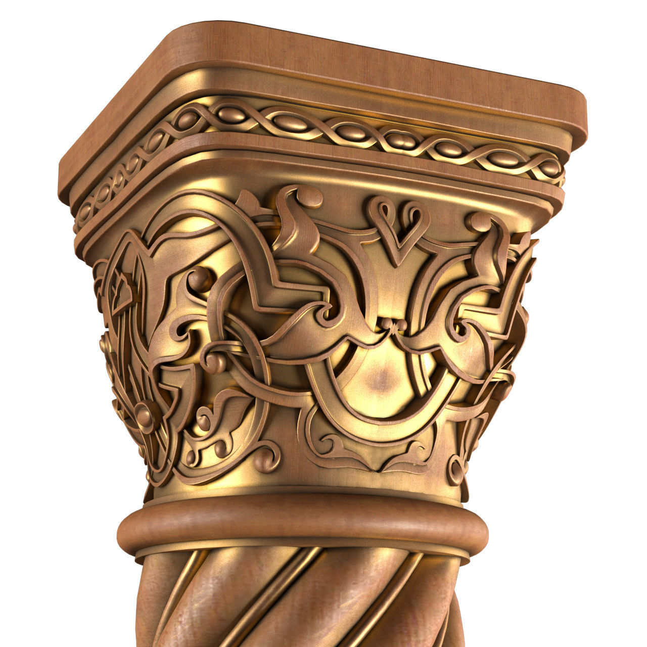 Spiral east column Spiral Arabic East Morocco Column 3D model_2