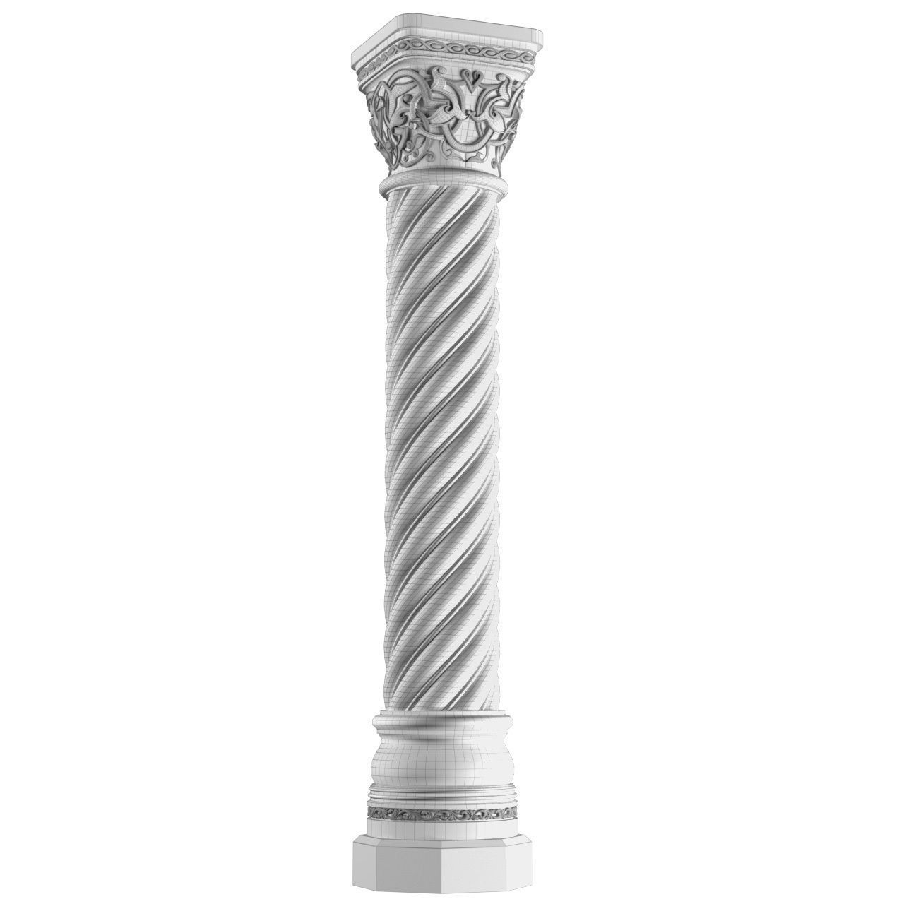 Spiral east column Spiral Arabic East Morocco Column 3D model_4