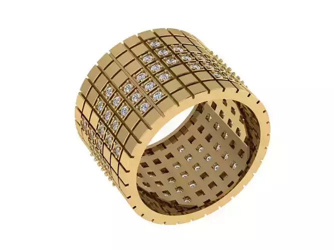 Ring195 gold ring with diamonds