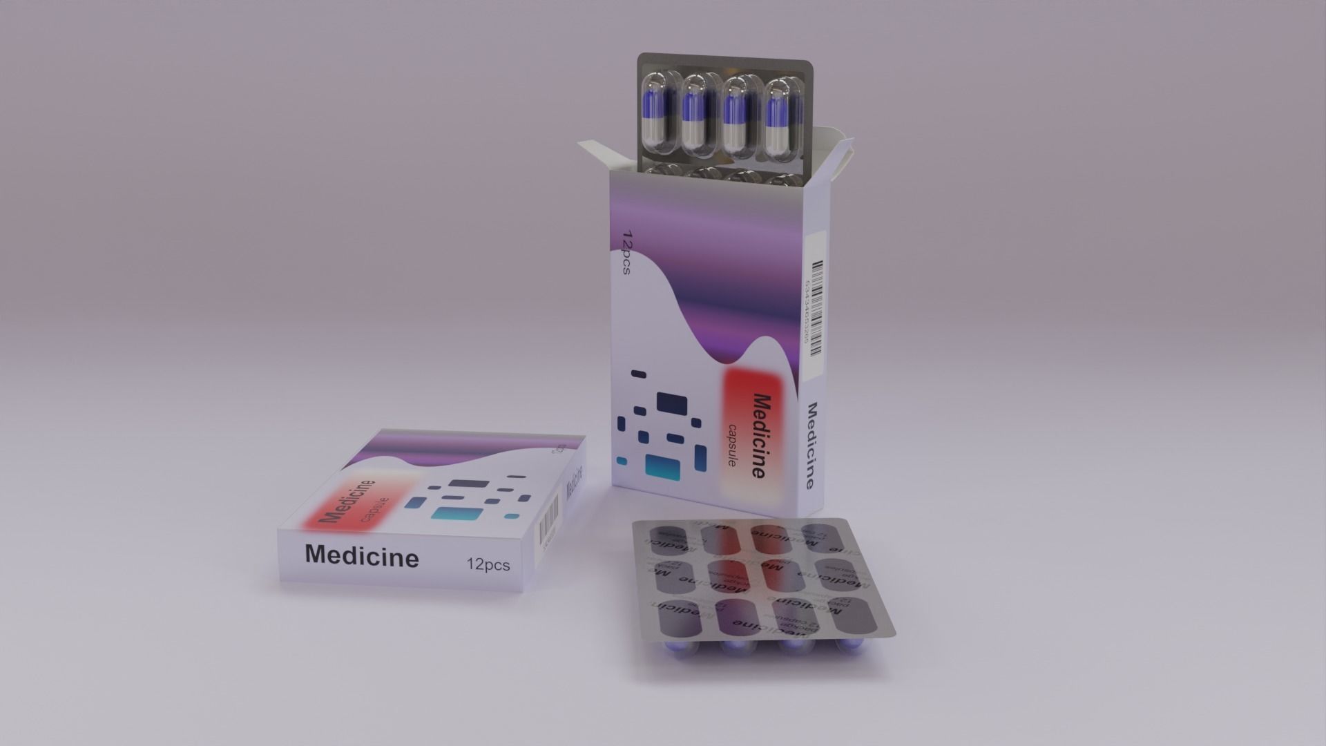 Medicine Package 3D model_2