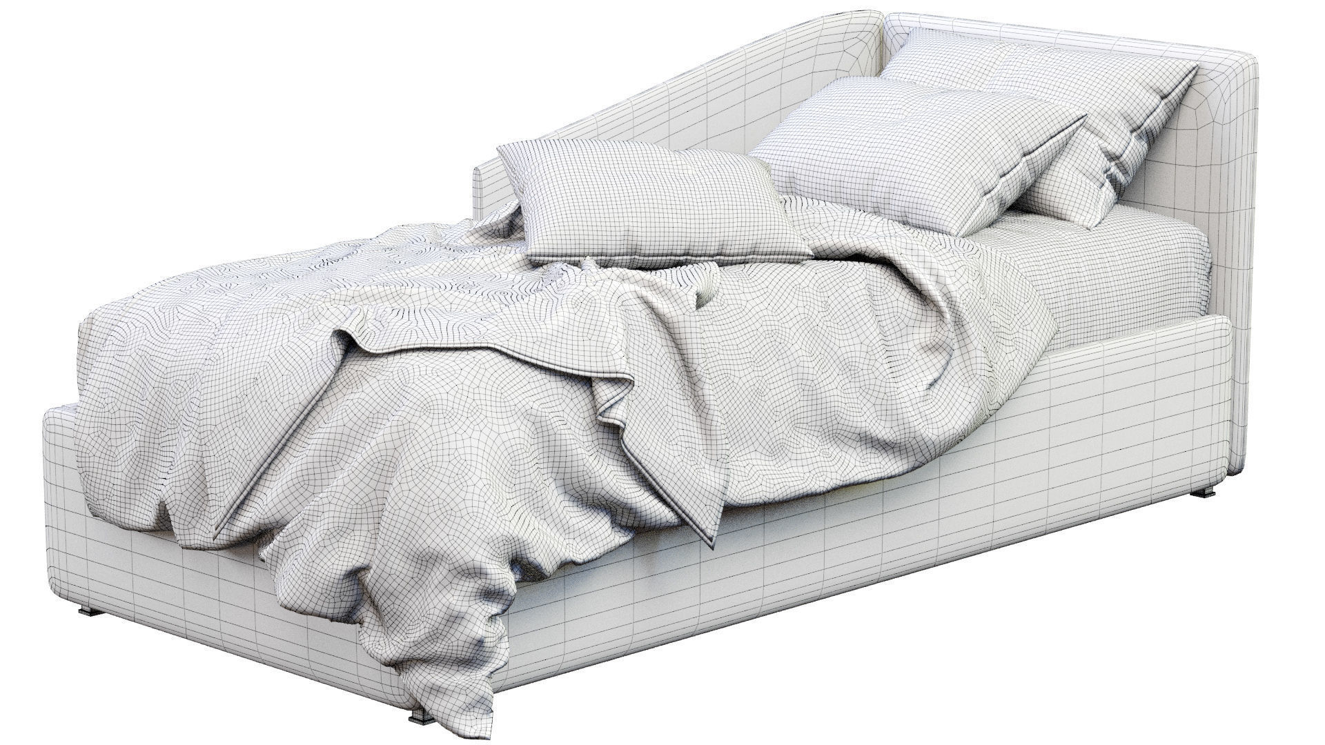 Titti Single Bed By Bonaldo 3D model_3