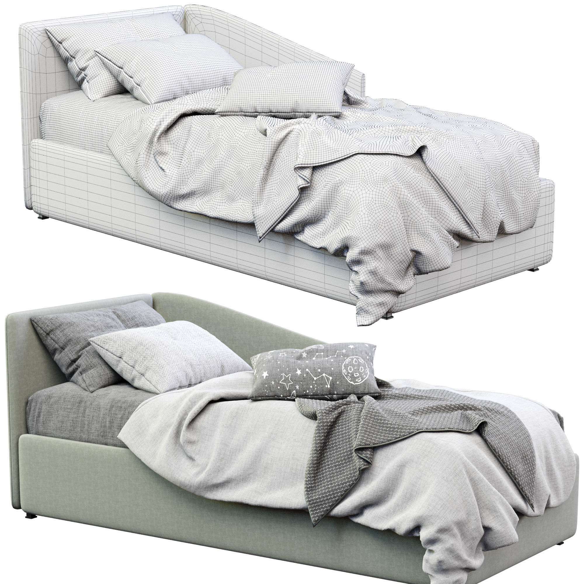 Titti Single Bed By Bonaldo 3D model_11