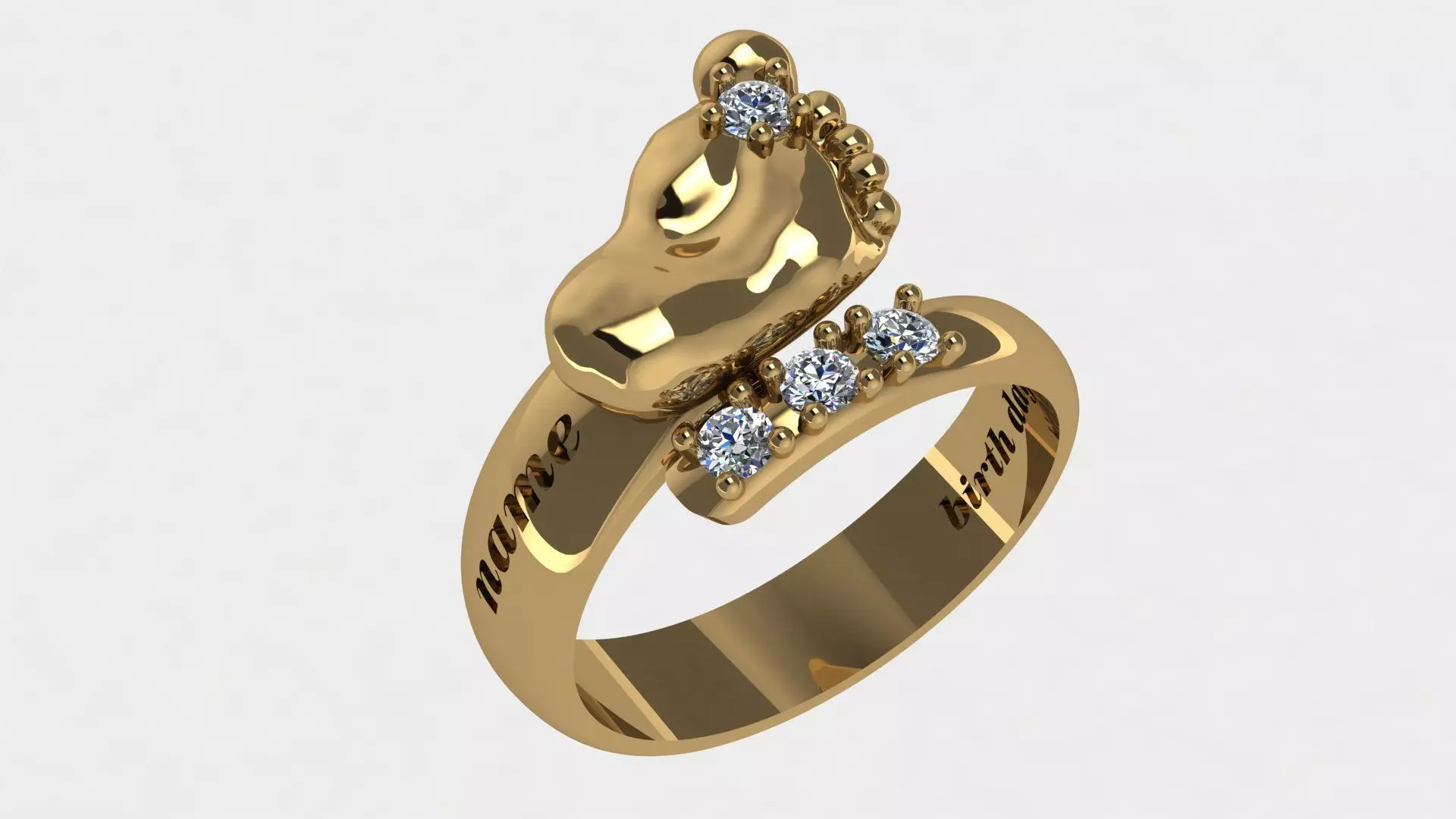 baby foot ring 3D print model_0