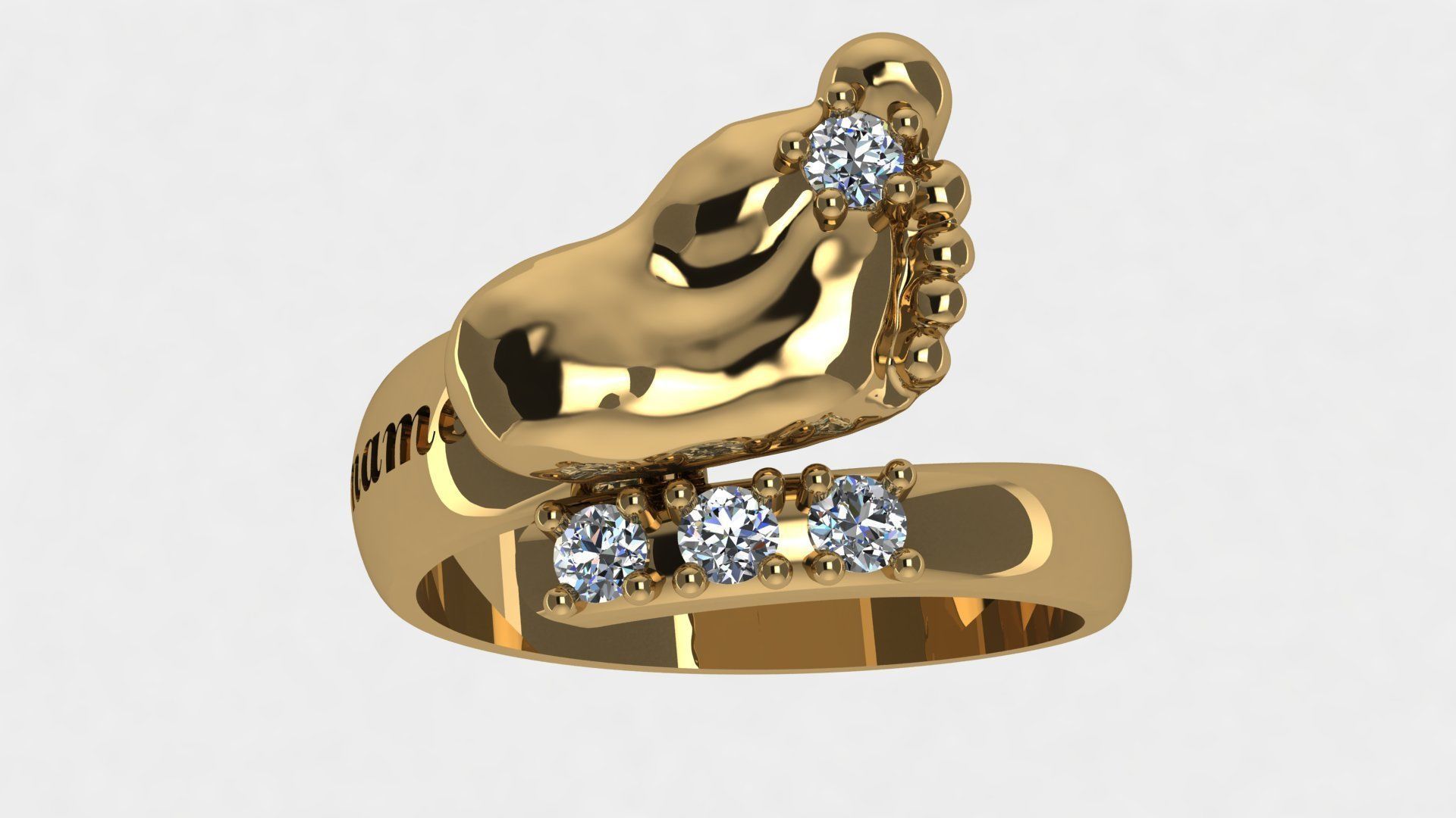 baby foot ring 3D print model_2