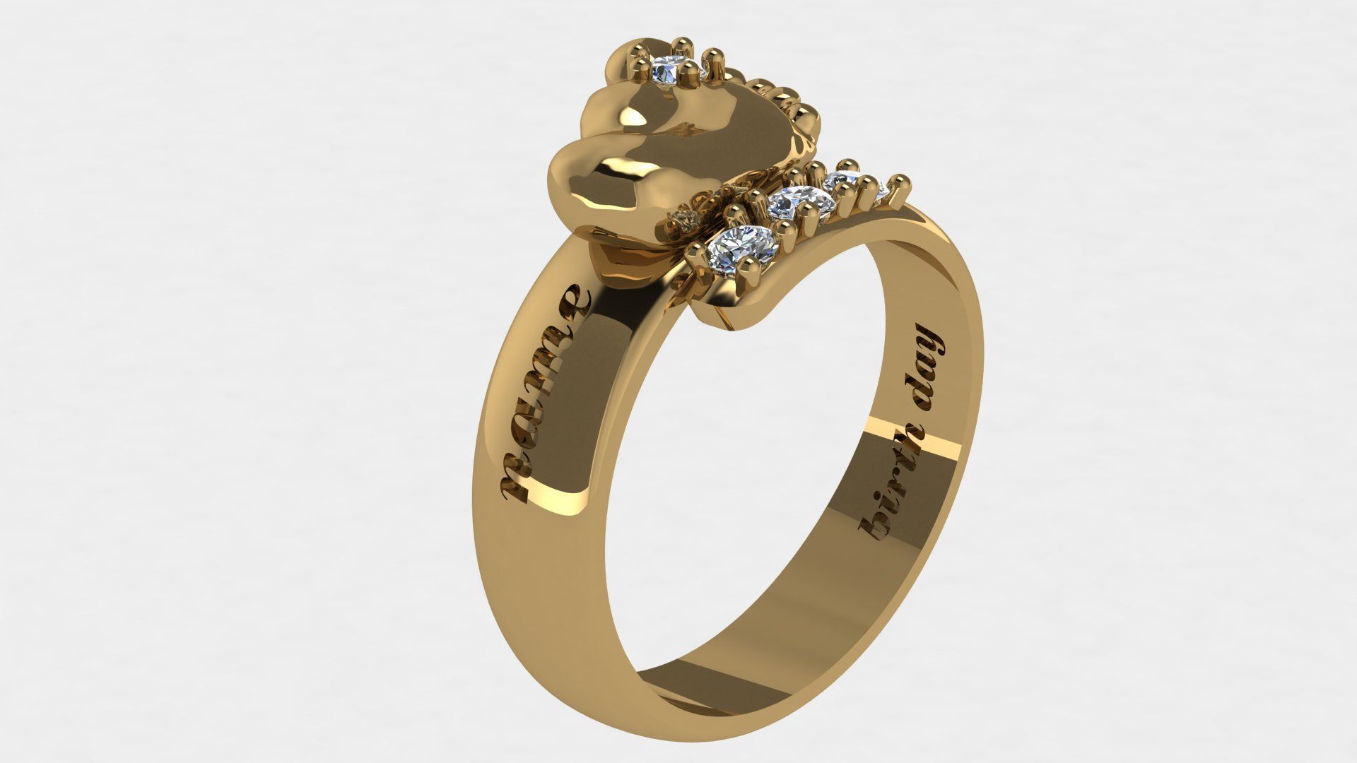 baby foot ring 3D print model_1