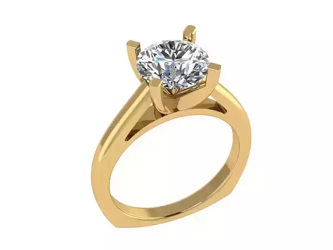 Ring196 solitaire engagement ring gold