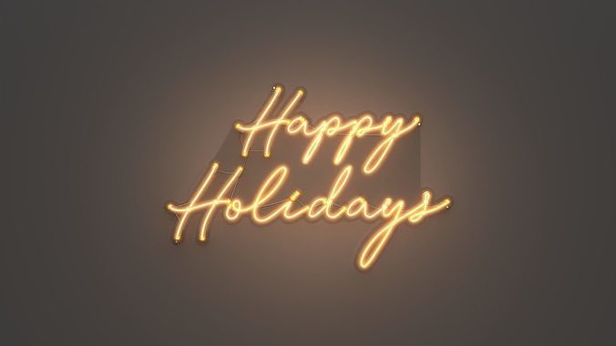 Happy Holidays - Neon Sign 3D model