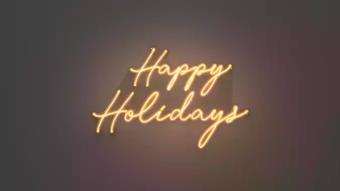 Happy Holidays - Neon Sign 3D model