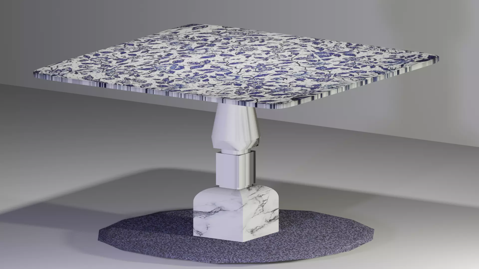 Ceramic table Free low-poly 3D model_0