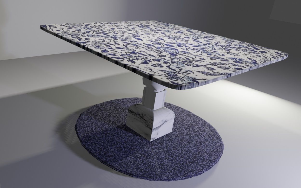 Ceramic table Free low-poly 3D model_2