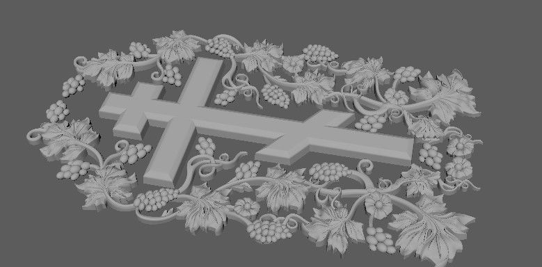 dekor gold cross 3D model_3