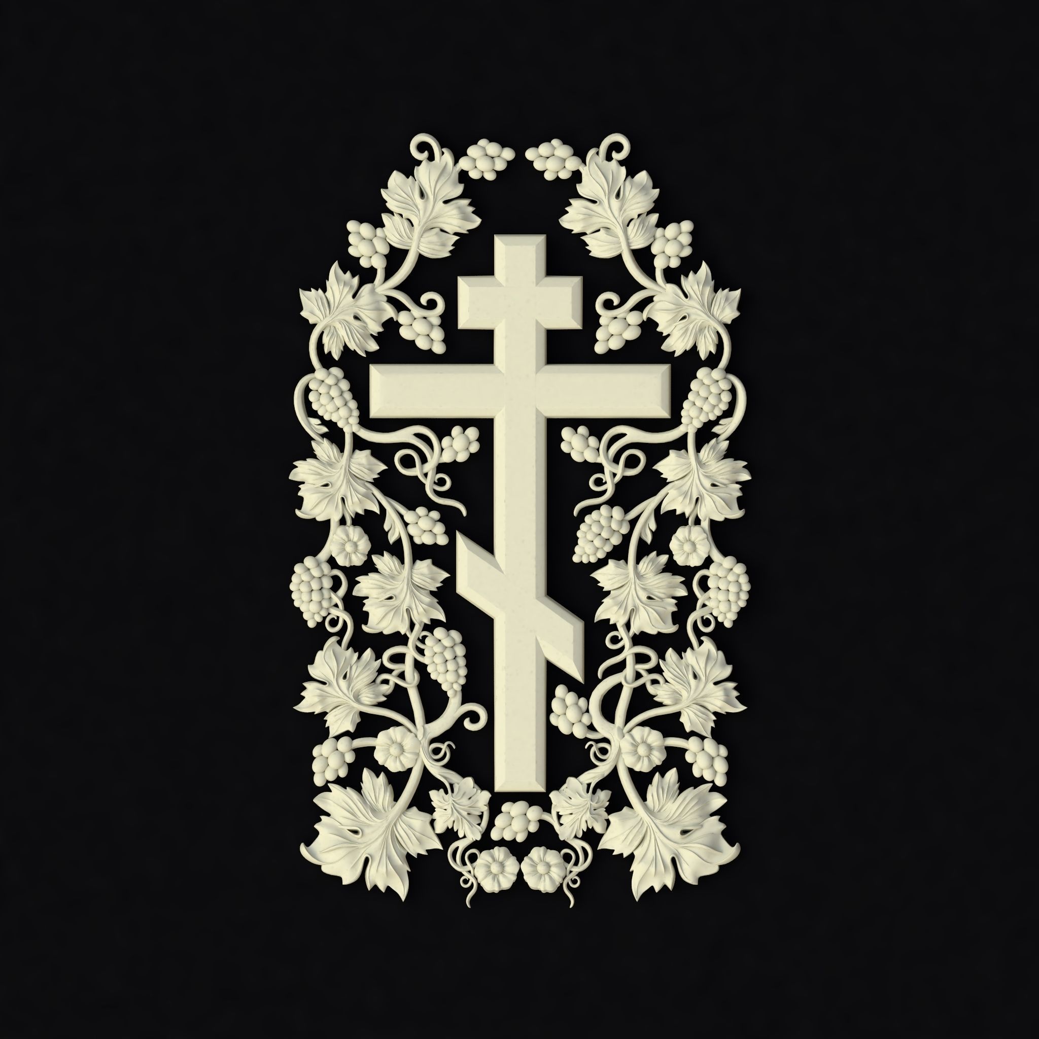 dekor gold cross 3D model_1