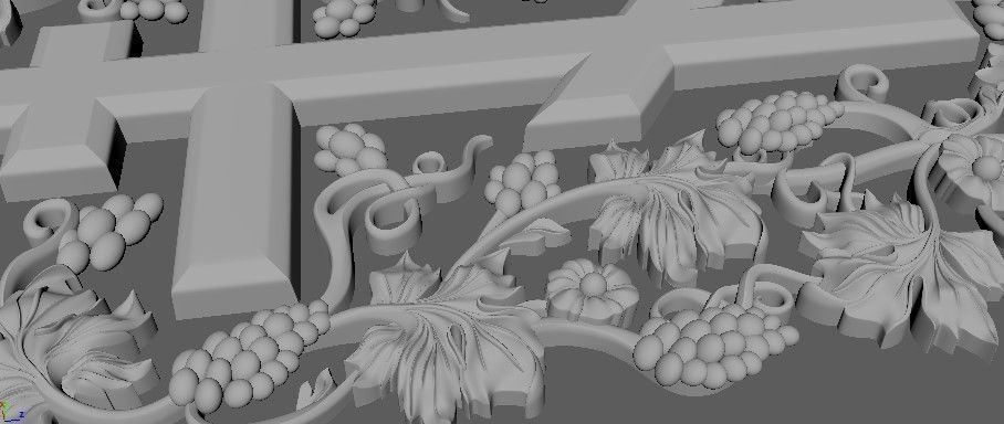 dekor gold cross 3D model_4