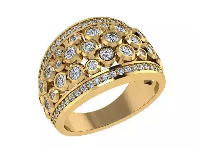 Ring198 gold ring with diamonds