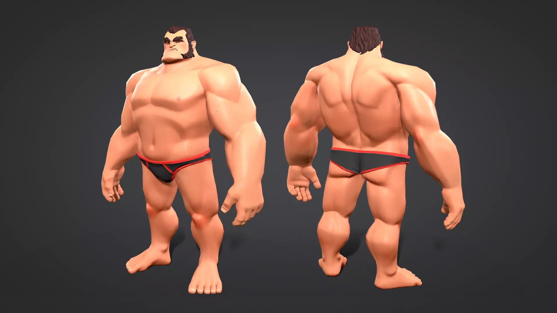 Cartoon male character Herman  Low-poly 3D model_0