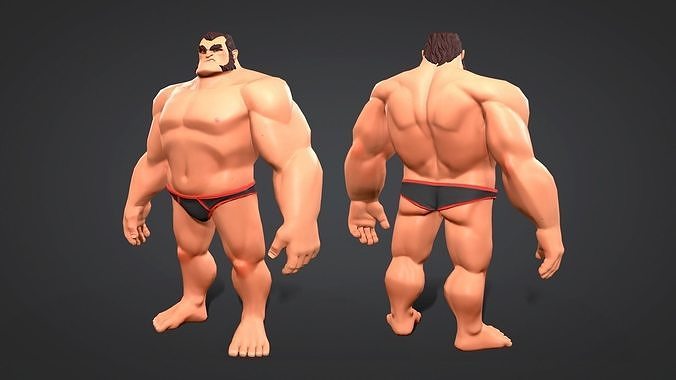 Cartoon male character Herman  Low-poly 3D model