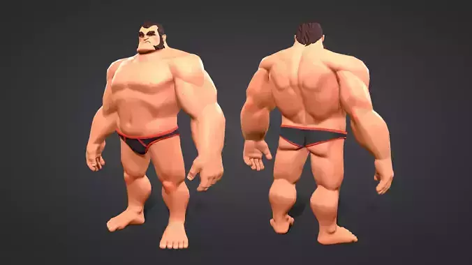 Cartoon male character Herman  Low-poly 3D model