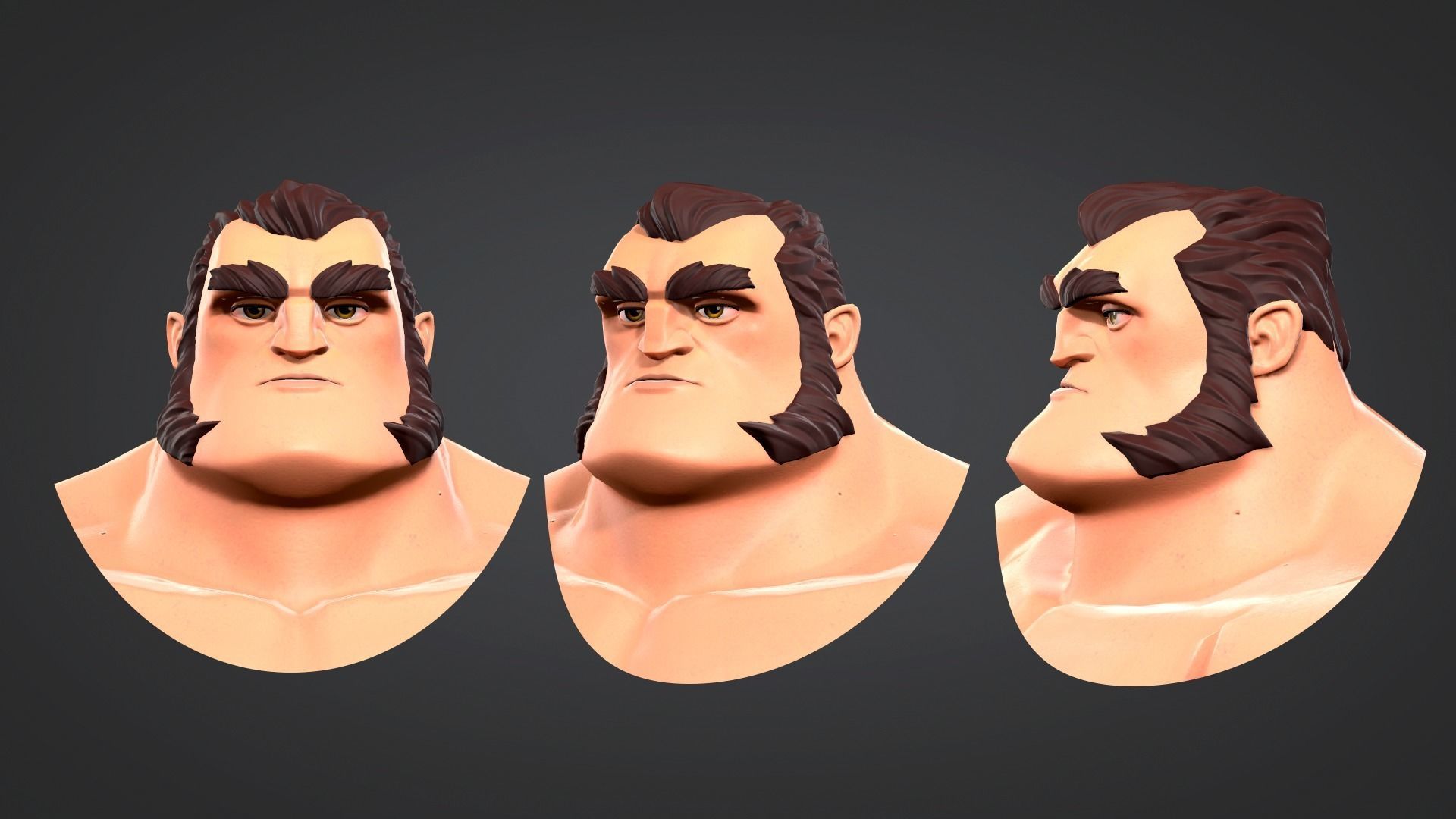 Cartoon male character Herman  Low-poly 3D model_5