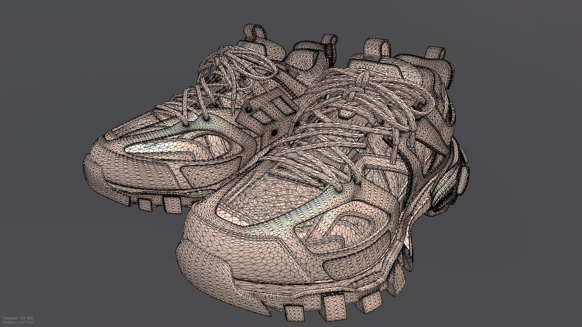 BALENCIAGA TRACK SHOES PBR Low-poly 3D model_3