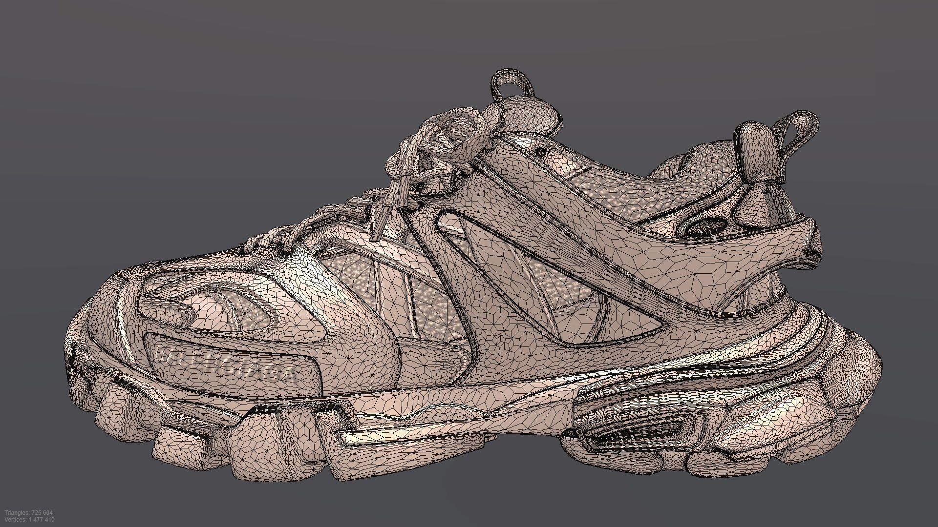 BALENCIAGA TRACK SHOES PBR Low-poly 3D model_5