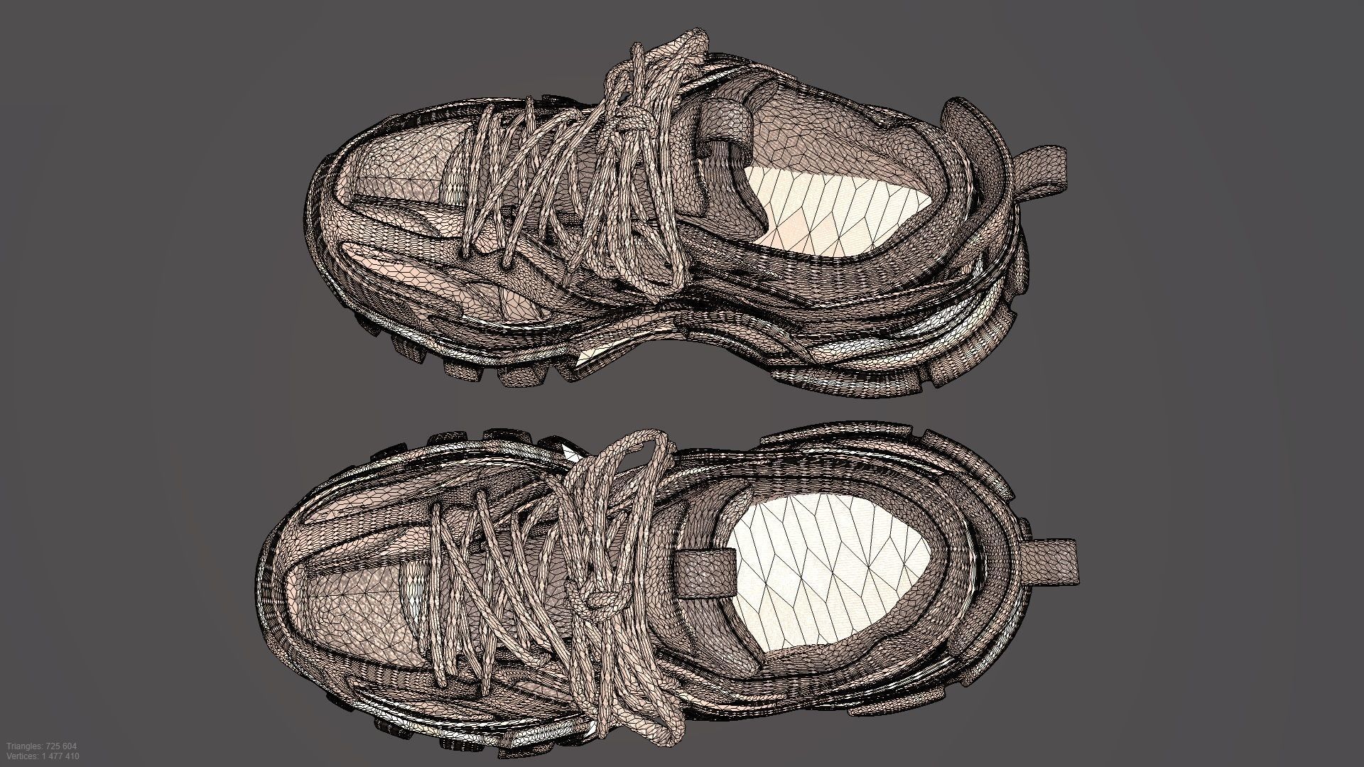 BALENCIAGA TRACK SHOES PBR Low-poly 3D model_9