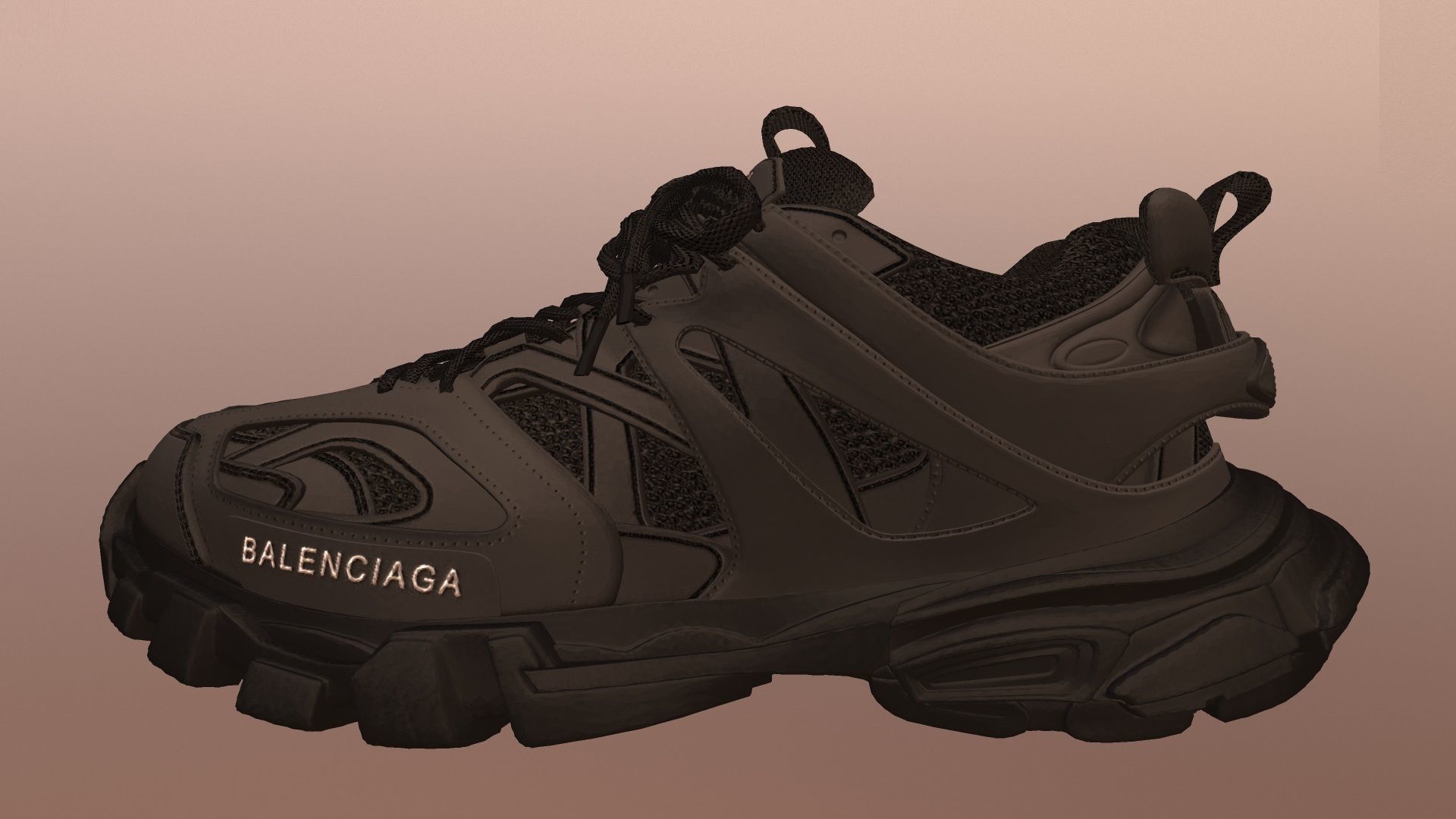 BALENCIAGA TRACK SHOES PBR Low-poly 3D model_4