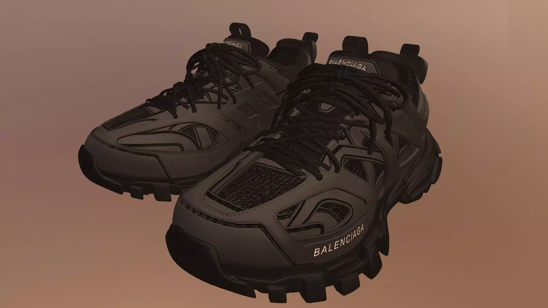 BALENCIAGA TRACK SHOES PBR Low-poly 3D model_0