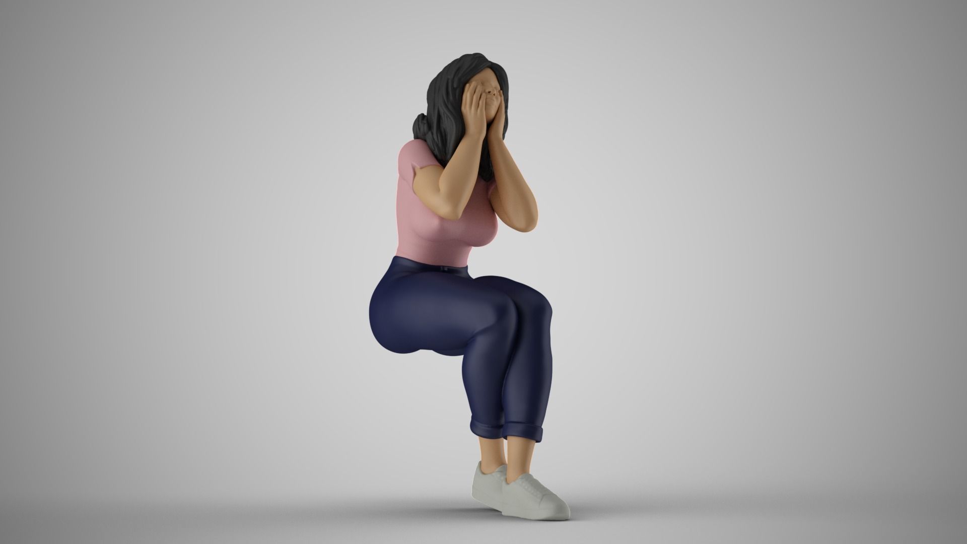 Woman Hates Herself 3D print model_4
