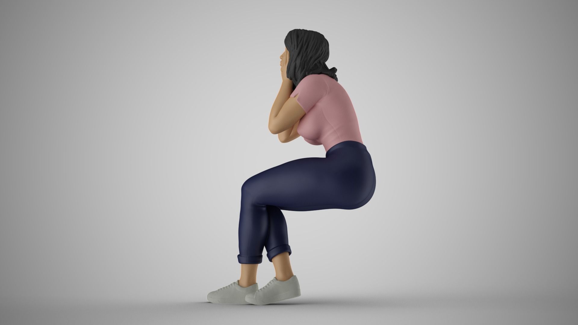Woman Hates Herself 3D print model_9