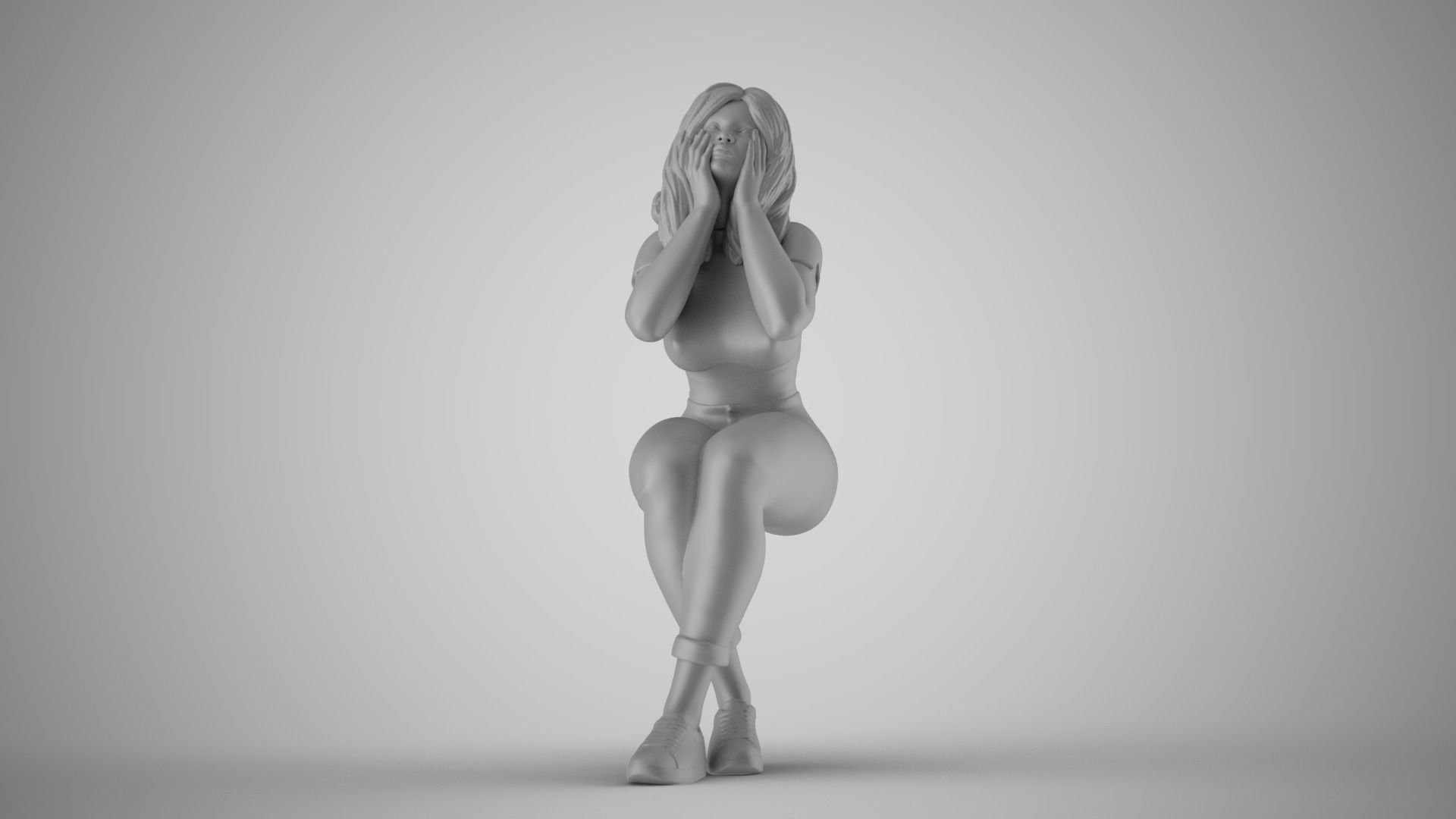 Woman Hates Herself 3D print model_2