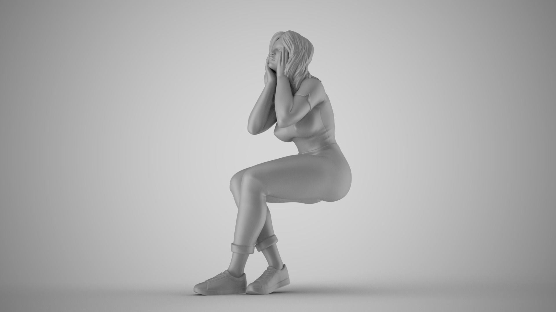 Woman Hates Herself 3D print model_1