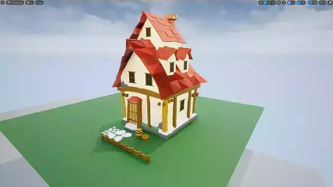 FREE Game Ready Low Poly Medieval Cottage for ANY project