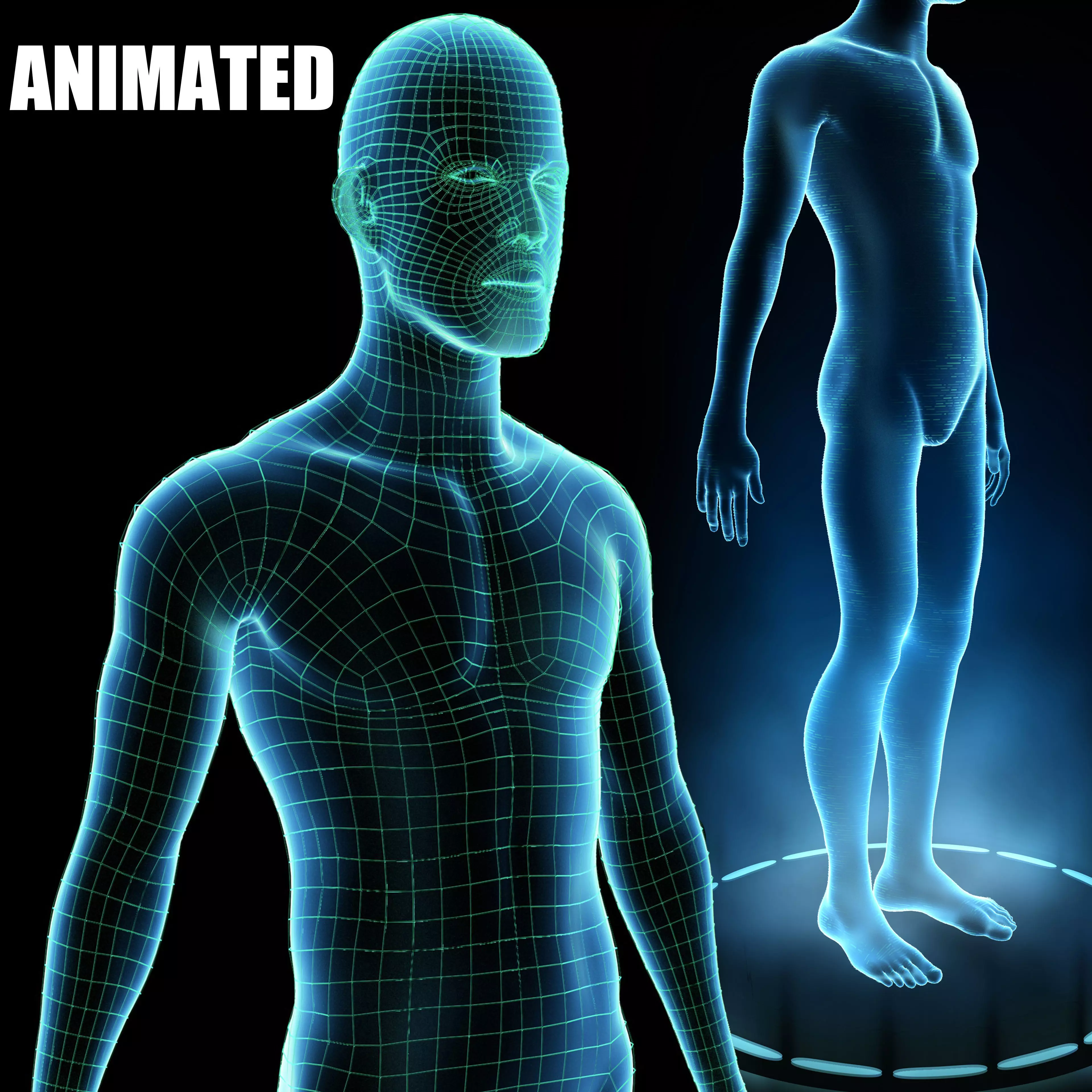 Human Hologram Male 3D model_0