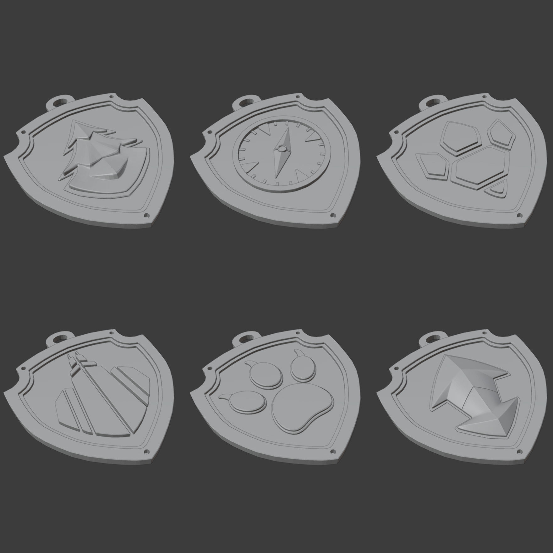 PAW PATROL BADGES SET 2 3D print model_2