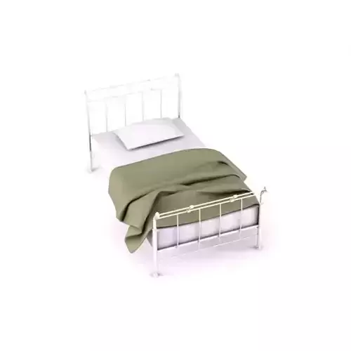 Vintage White Wireframe Bed