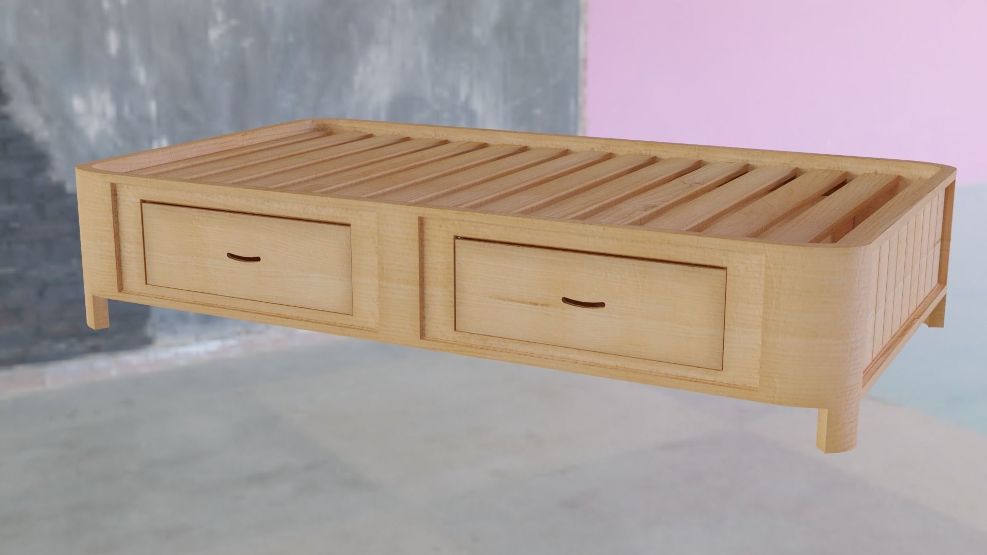 Not so old bed base 3D model_1