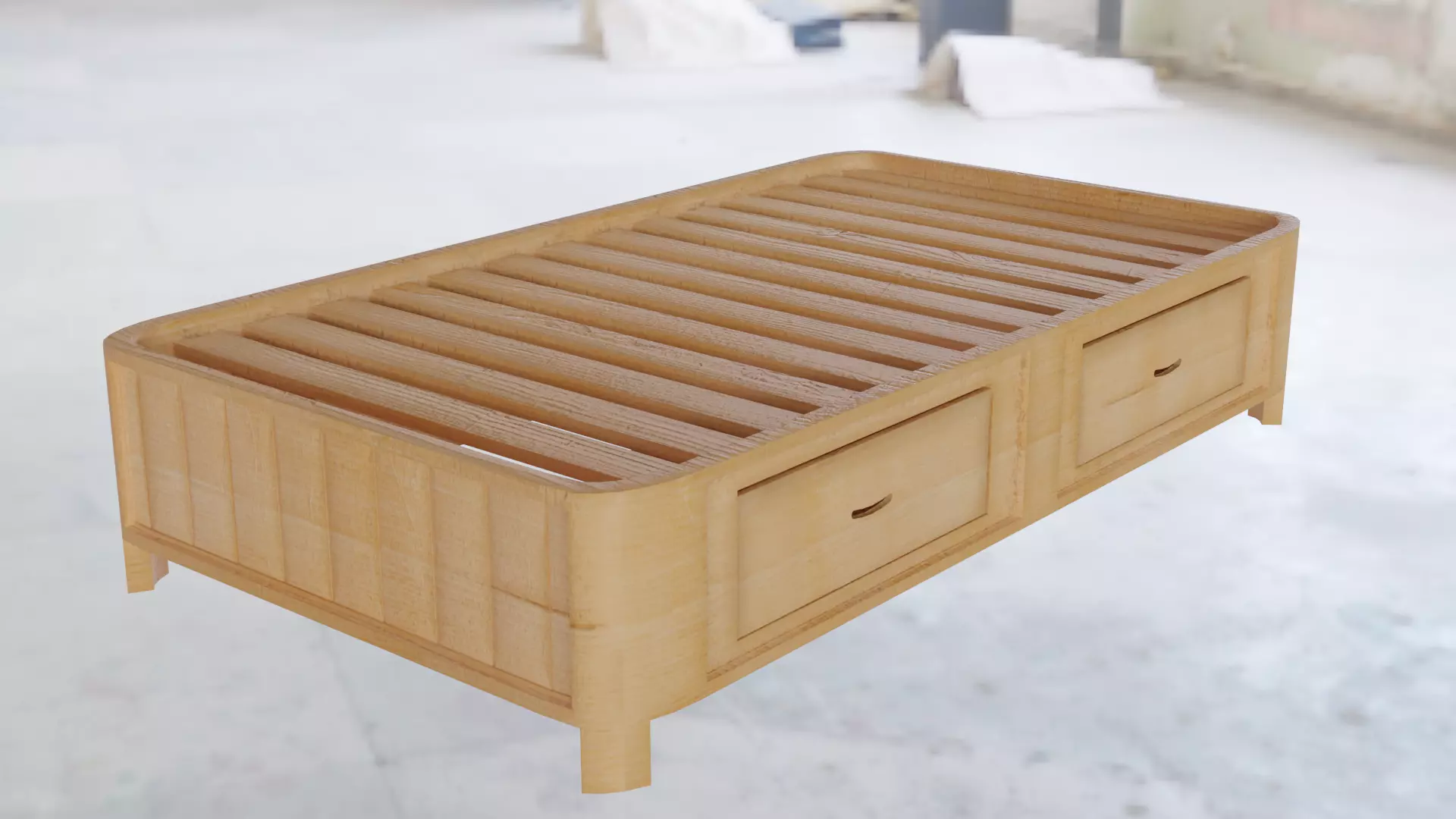 Not so old bed base 3D model_0