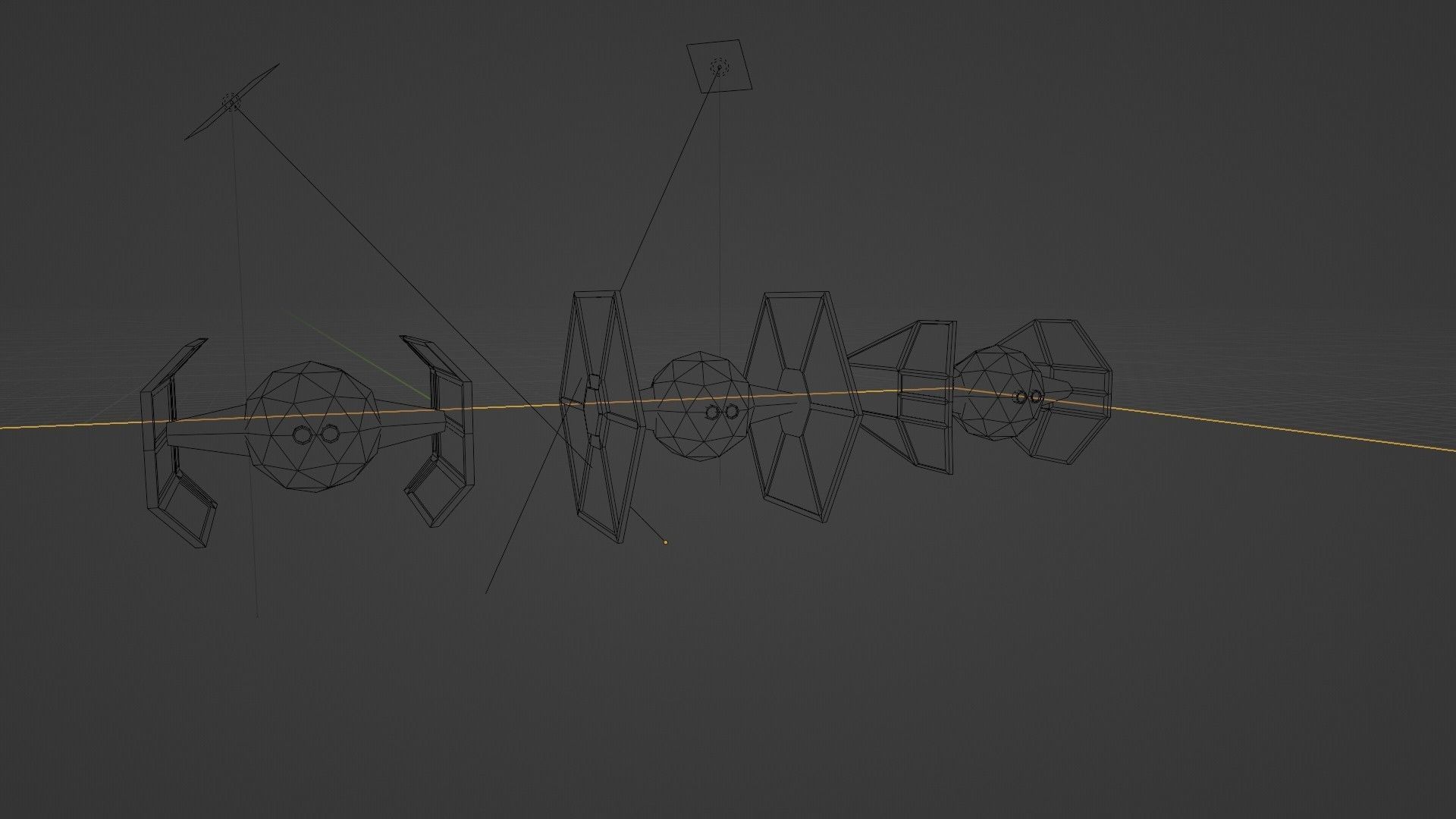 TIE FIGHTERS LOW POLY Low-poly 3D model_9